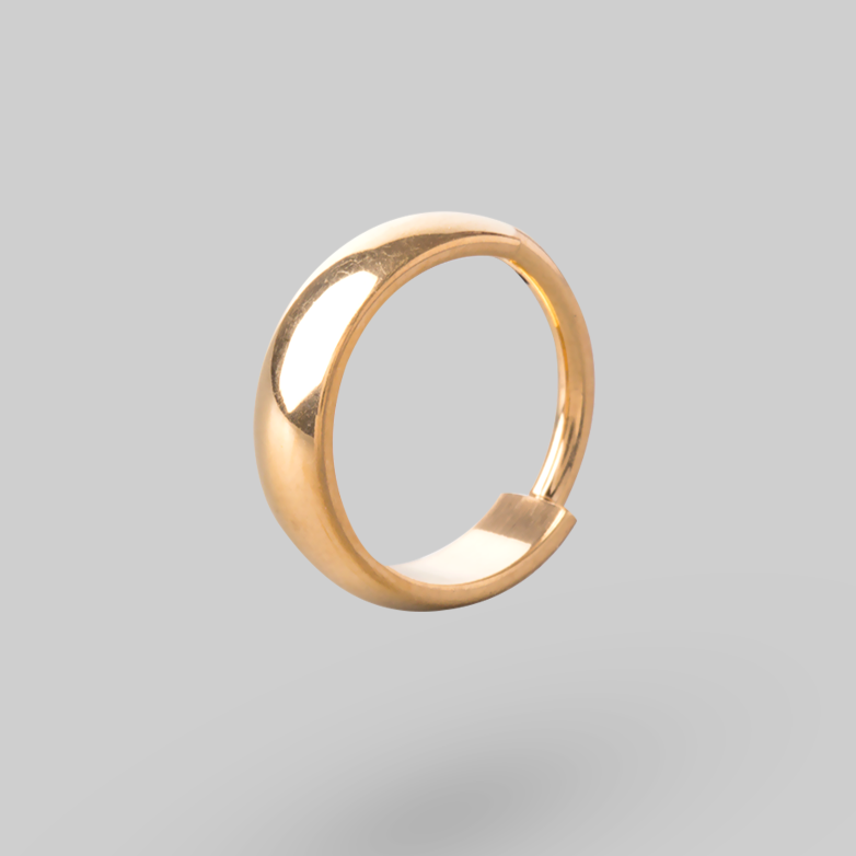 Basic Huggie Hoop in Gold (Pair) - Titanium