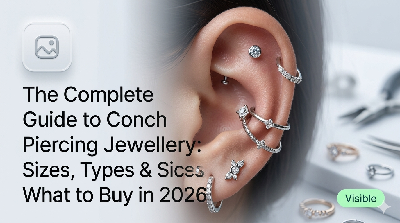 The Complete Guide to Conch Piercing Jewellery: Sizes, Types & What to Buy in 2026