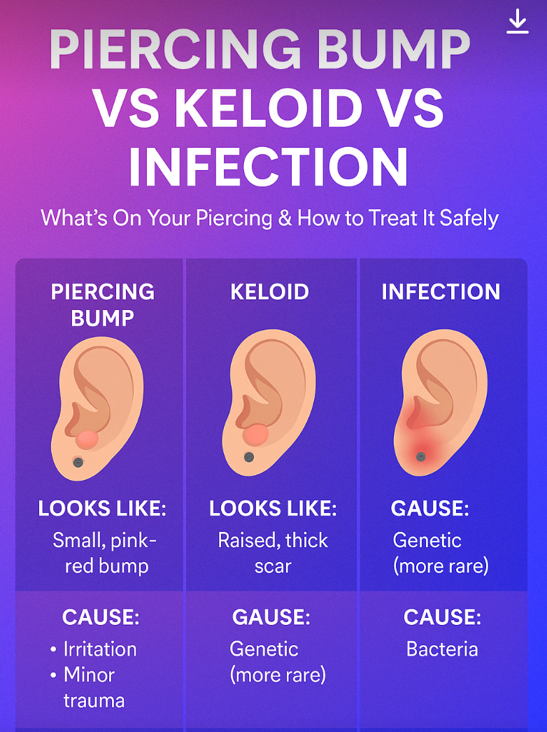 Piercing Bump vs Keloid vs Infection: How to Tell the Difference & Treat It Safely