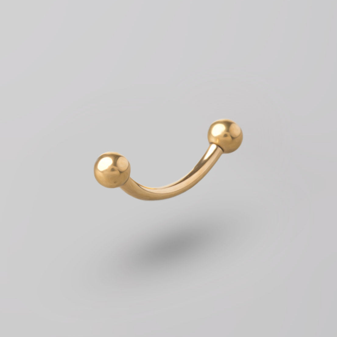 Curved Barbell with Balls in Gold - Titanium - Camden Body Jewellery