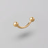 Curved Barbell with Balls in Gold - Titanium - Camden Body Jewellery