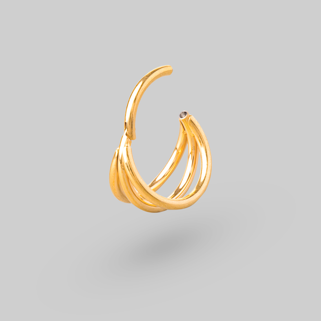Triple Stack Segment Hoop in Gold - Titanium - Camden Body Jewellery