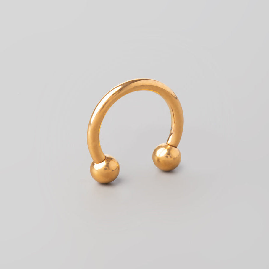Circular Barbell with Balls in Gold - Titanium - Camden Body Jewellery