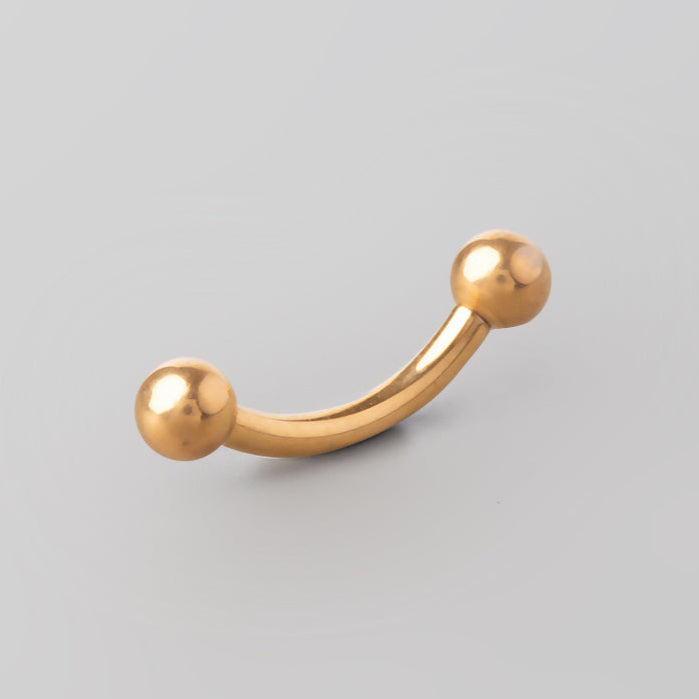 Curved Barbell with Balls in Gold - Titanium - Camden Body Jewellery