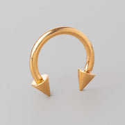 Circular Barbell with Spikes in Gold - Titanium - Camden Body Jewellery