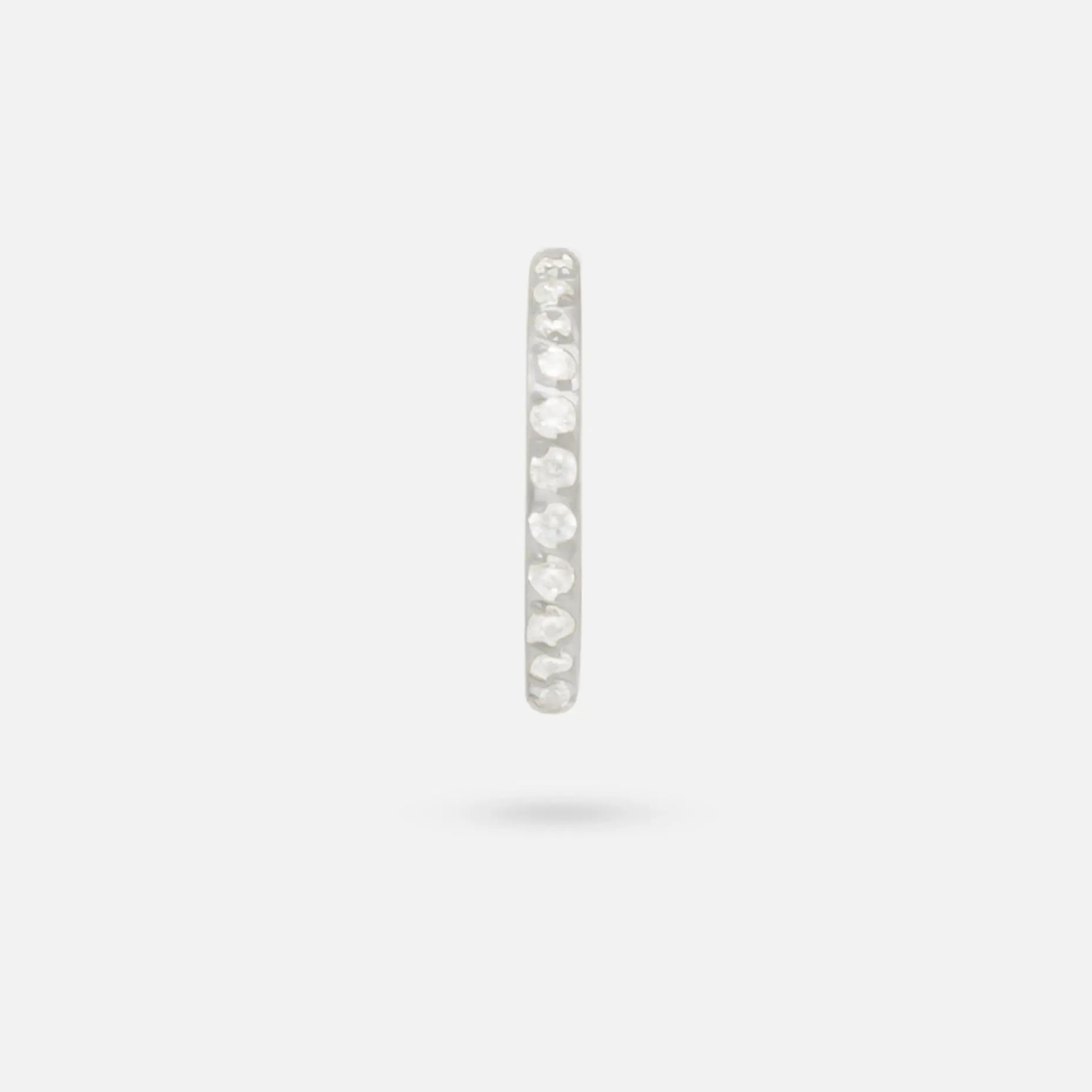 Clicker Pin Segment Ring Side Face Clear CZ in Silver - Titanium - Camden Body Jewellery