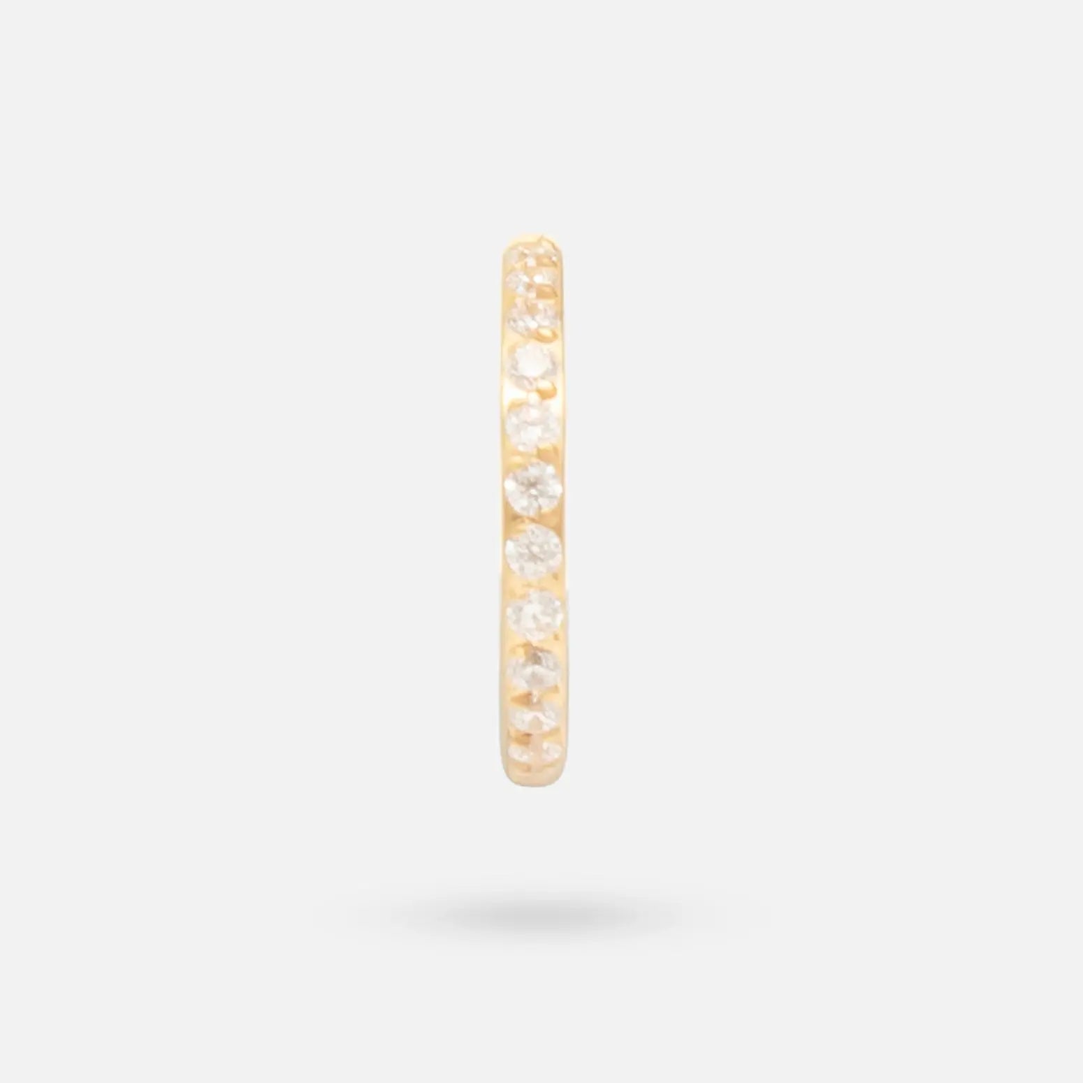 Clicker Pin Segment Ring Side Face Clear CZ in Gold - Titanium - Camden Body Jewellery