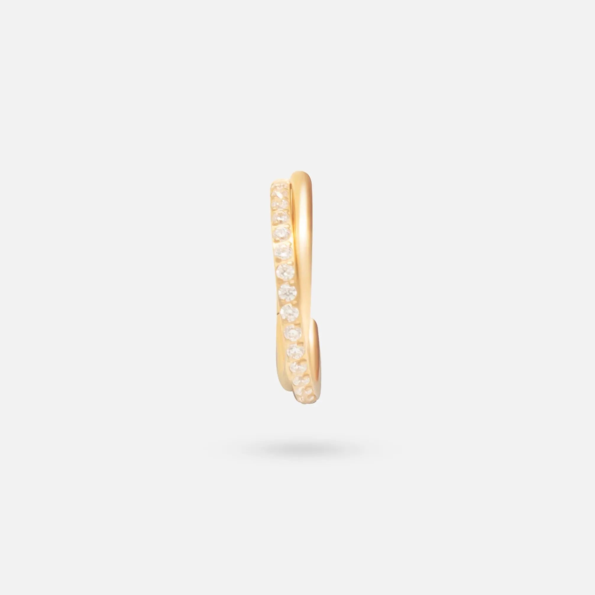 Hinged Segment Ring CZ Pave Side Twist in Gold - Titanium - Camden Body Jewellery