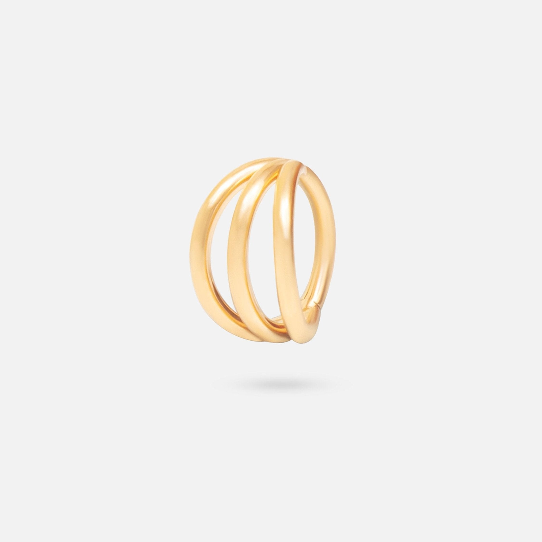 Triple Stack Segment Hoop in Gold - Titanium - Camden Body Jewellery