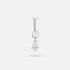 Bezel Set CZ with 4 CZ Hang Belly Bar - Titanium - Camden Body Jewellery