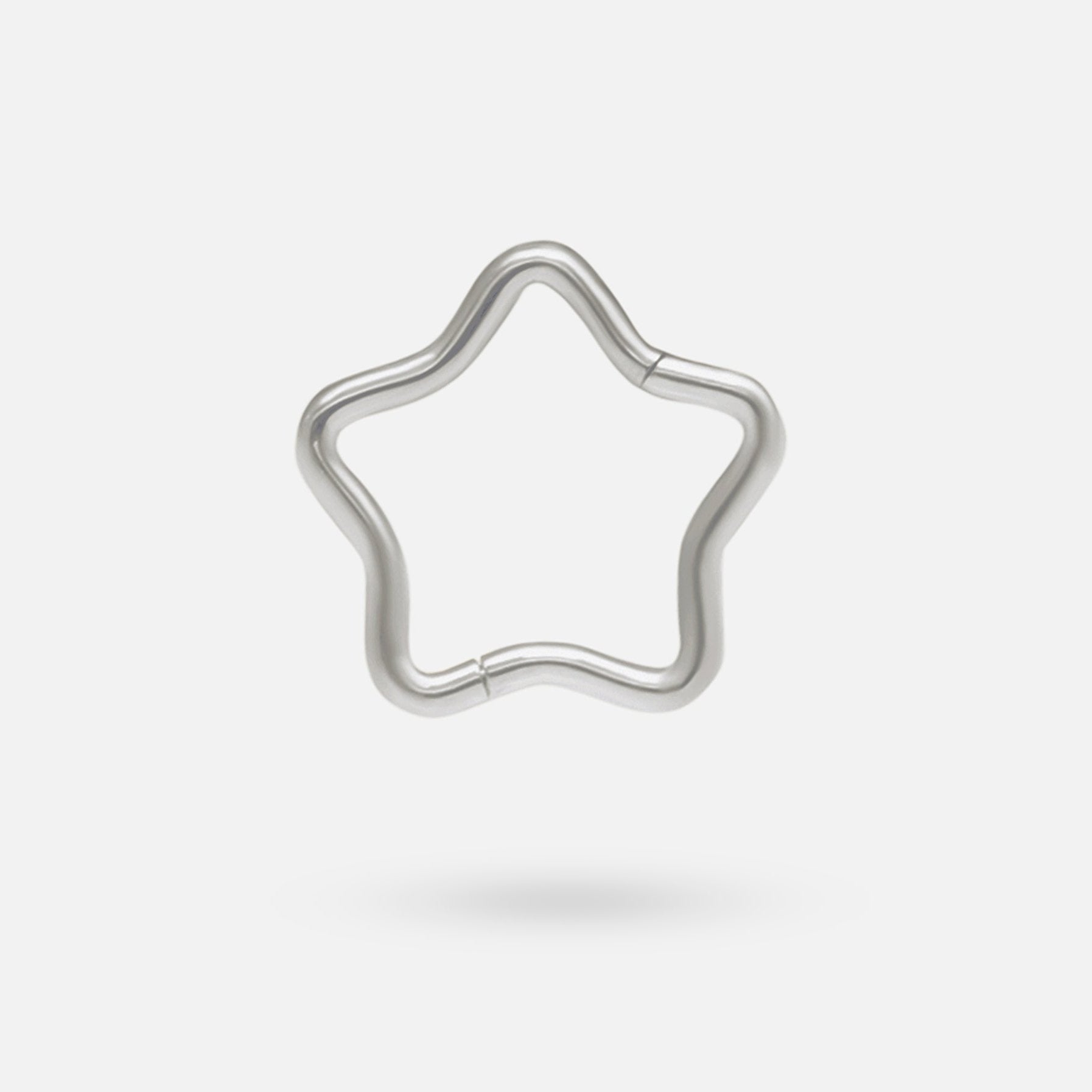 Star Shape Hinged Segment Ring in Silver - Titanium - Camden Body Jewellery