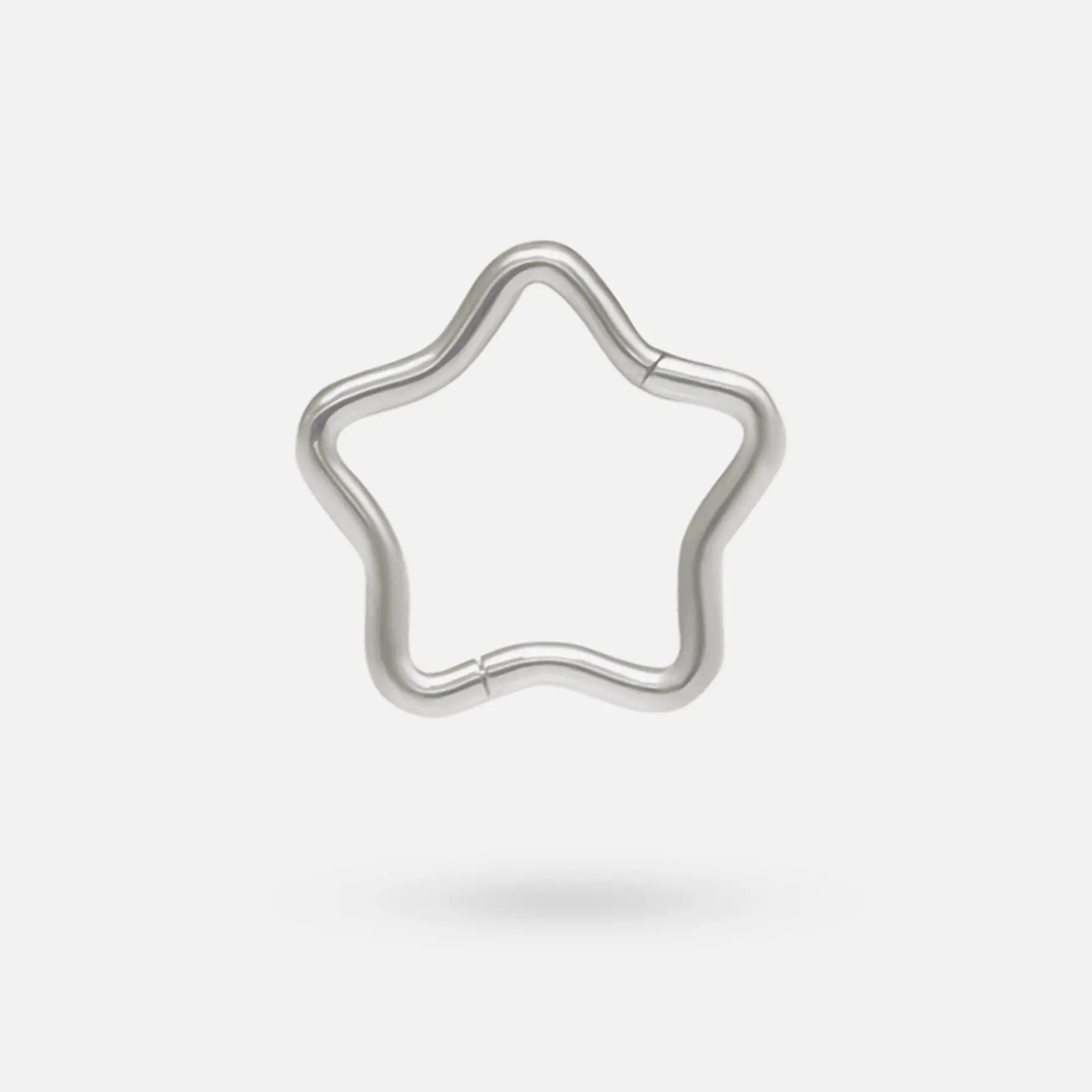 Star Shape Hinged Segment Ring in Silver - Titanium - Camden Body Jewellery
