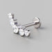 Five CZ Curved Gem Threadless Labret - Titanium - Camden Body Jewellery