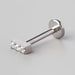 3 CZ Tile Labret in Silver - Titanium - Camden Body Jewellery