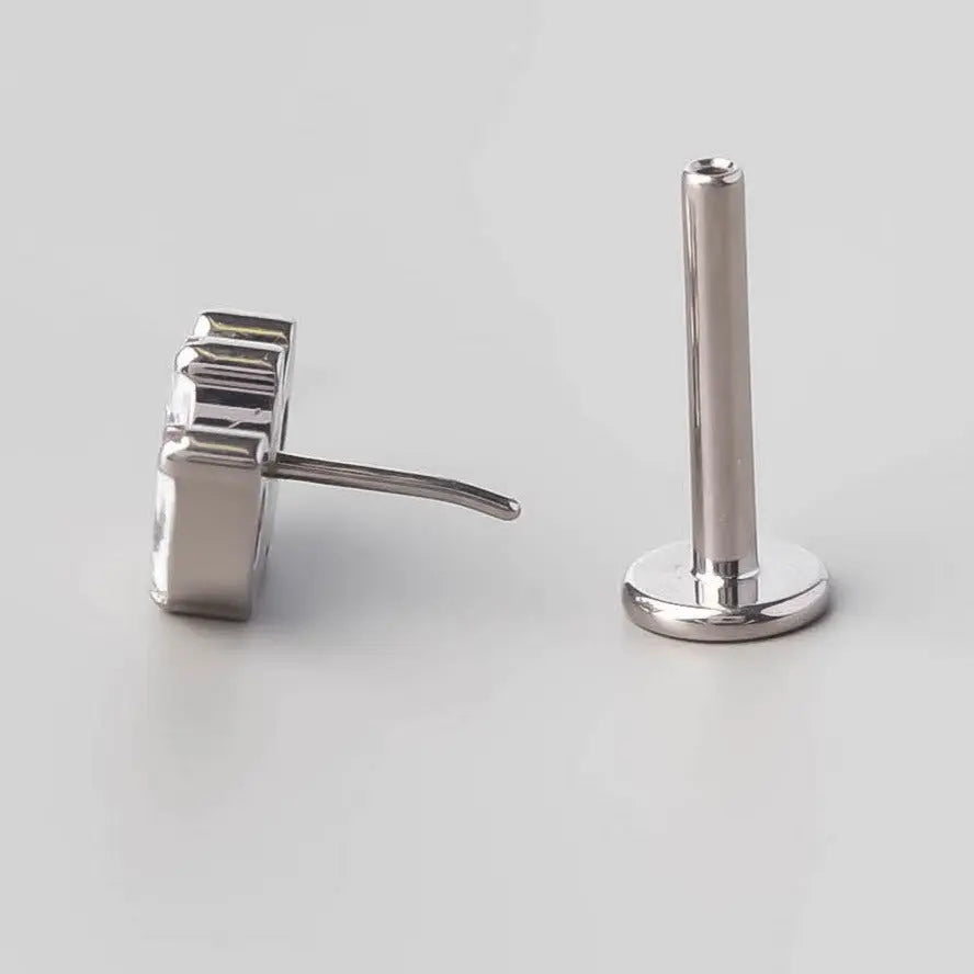 Triple Marquise CZ Labret in Clear Gem - Titanium - Camden Body Jewellery