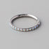 Hinged Segment Ring AB CZ Side Face in Silver - Titanium - Camden Body Jewellery