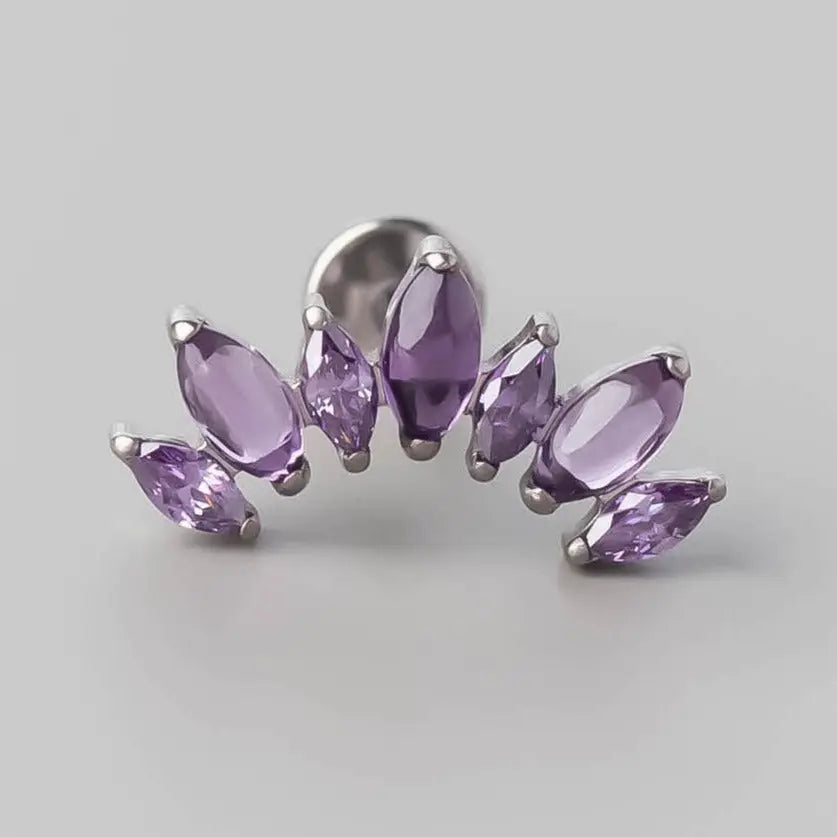 Seven Stone Labret in Amethyst - Titanium