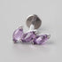 Triple Wonky Stone Labret in Amethyst - Titanium - Camden Body Jewellery