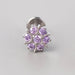 CZ Paved Flower Labret in Amethyst - Titanium - Camden Body Jewellery