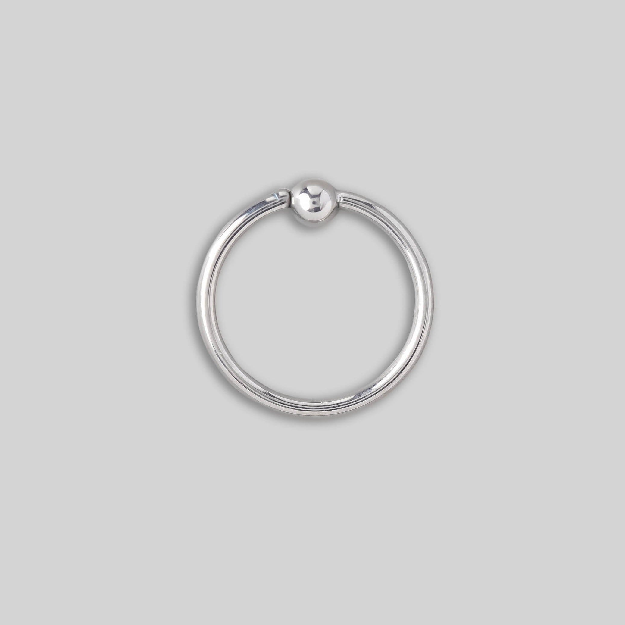 Captive Bead Ring in Silver - Titanium - Camden Body Jewellery