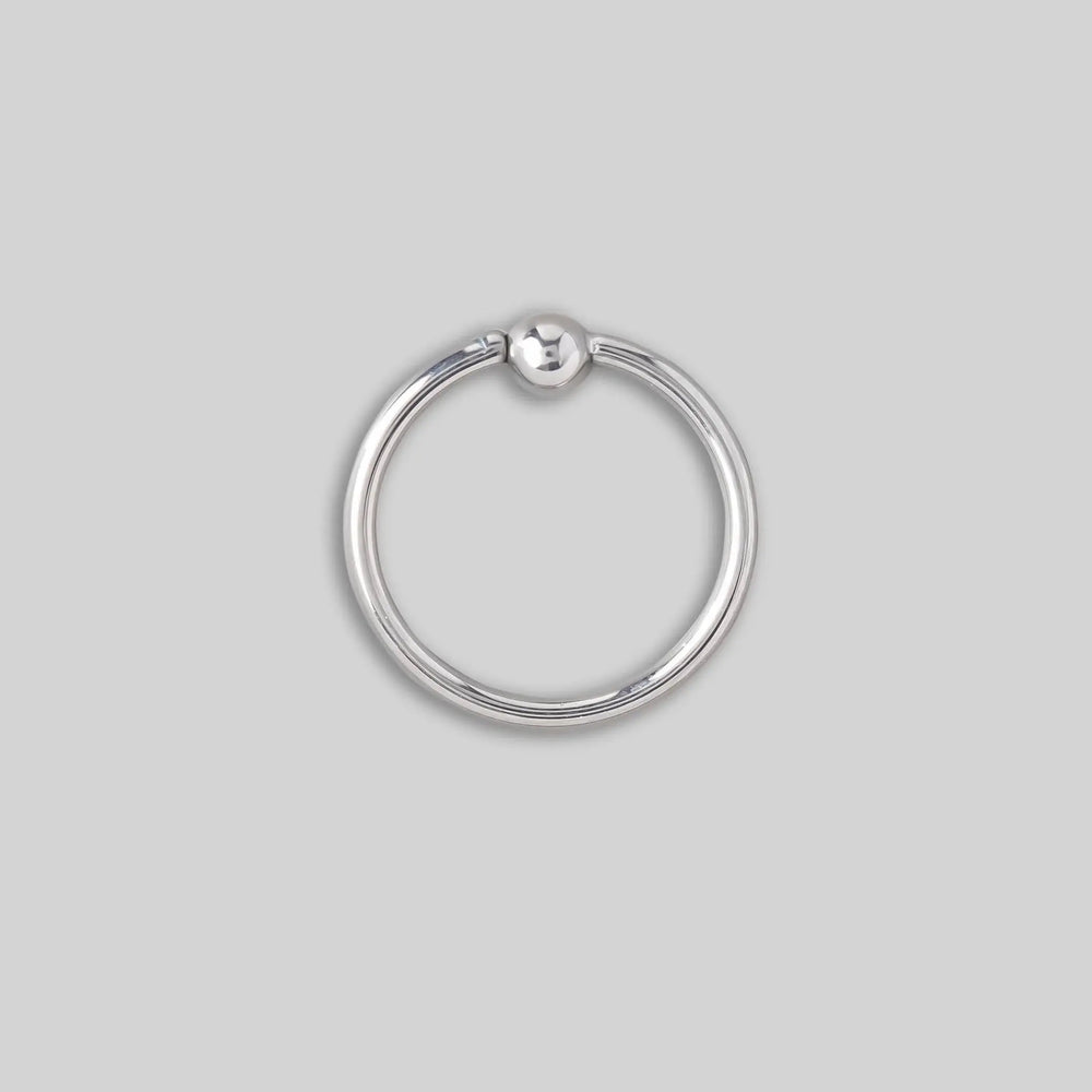 Captive Bead Ring in Silver - Titanium