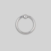 Captive Bead Ring in Silver - Titanium - Camden Body Jewellery