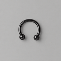 Circular Barbell with Balls in Black - Titanium - Camden Body Jewellery