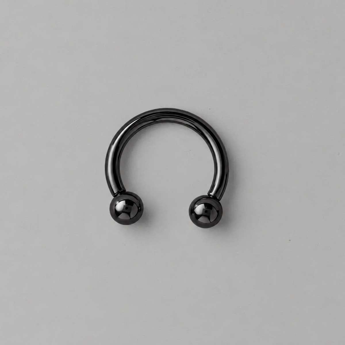 Circular Barbell with Balls in Black - Titanium - Camden Body Jewellery