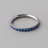 Hinged Segment Ring Blue CZ Side Face in Silver - Titanium - Camden Body Jewellery