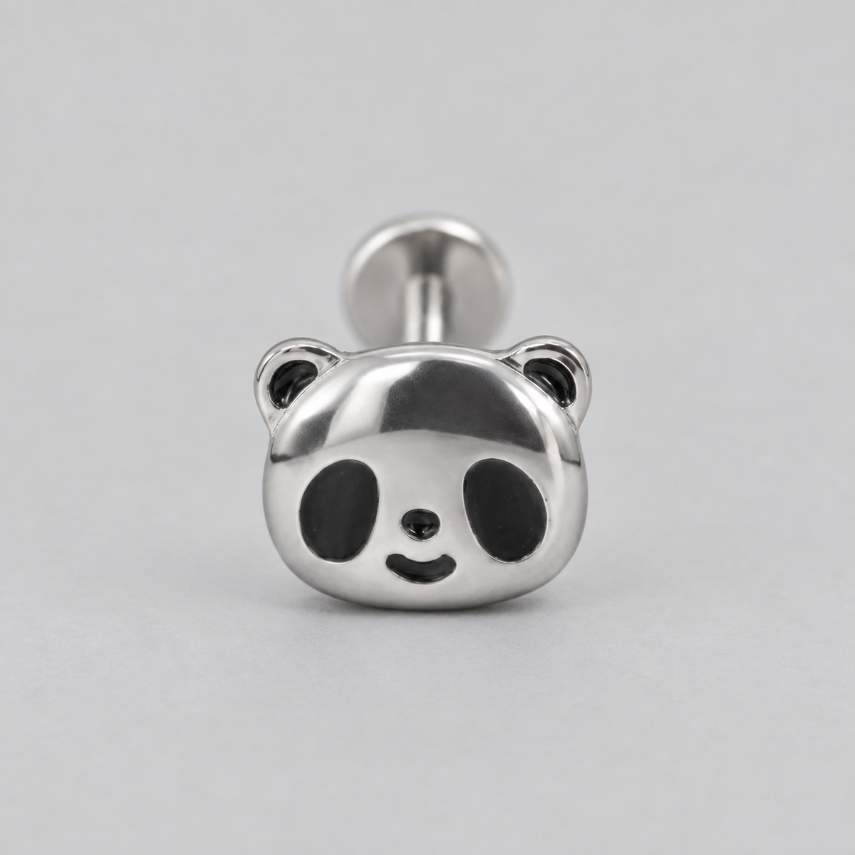 Panda Labret in Silver - Titanium - Camden Body Jewellery