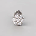CZ Paved Flower Labret in Clear - Titanium - Camden Body Jewellery