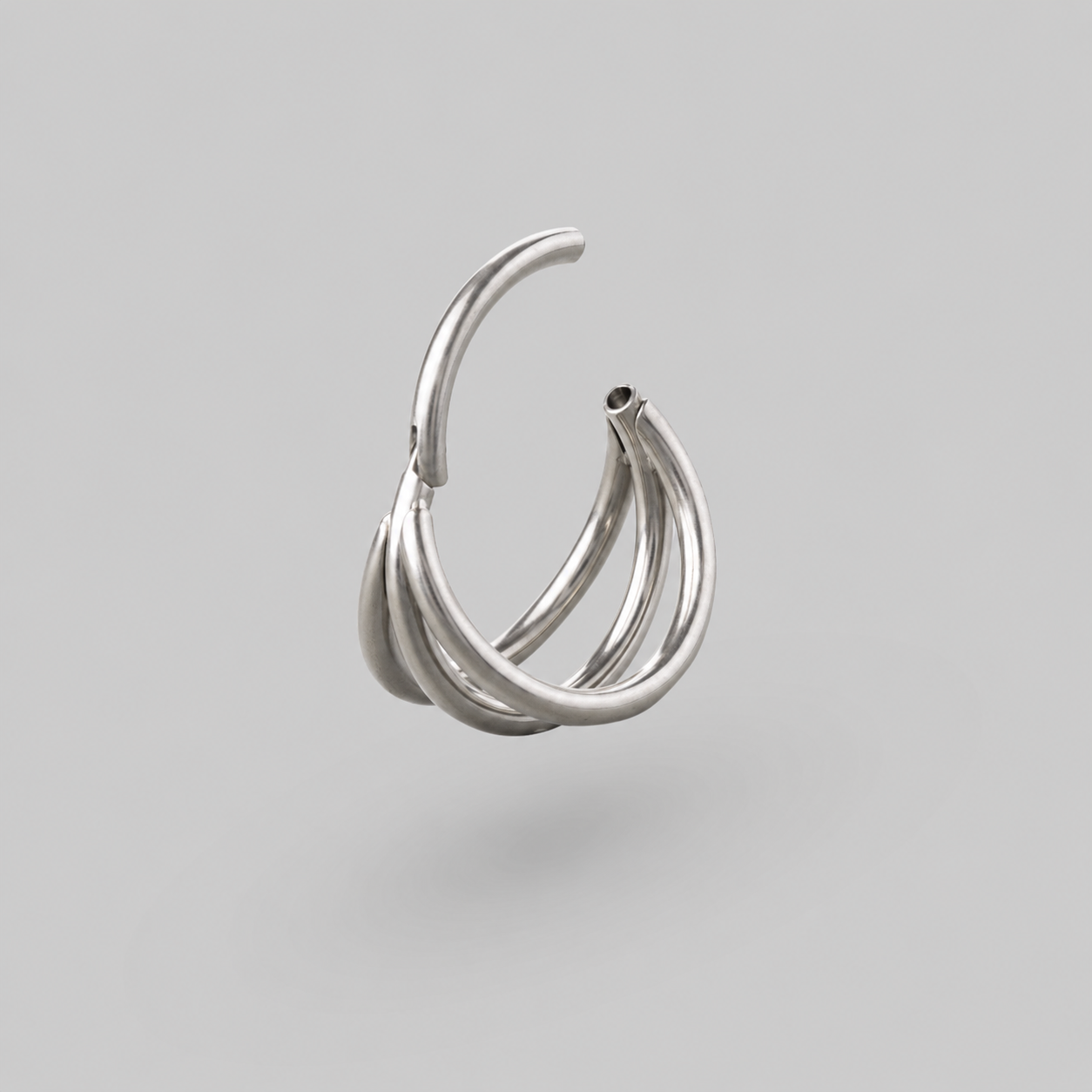 Triple Stack Segment Hoop in Silver - Titanium - Camden Body Jewellery