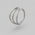 Triple Stack Segment Hoop in Silver - Titanium - Camden Body Jewellery