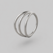 Triple Stack Segment Hoop in Silver - Titanium - Camden Body Jewellery