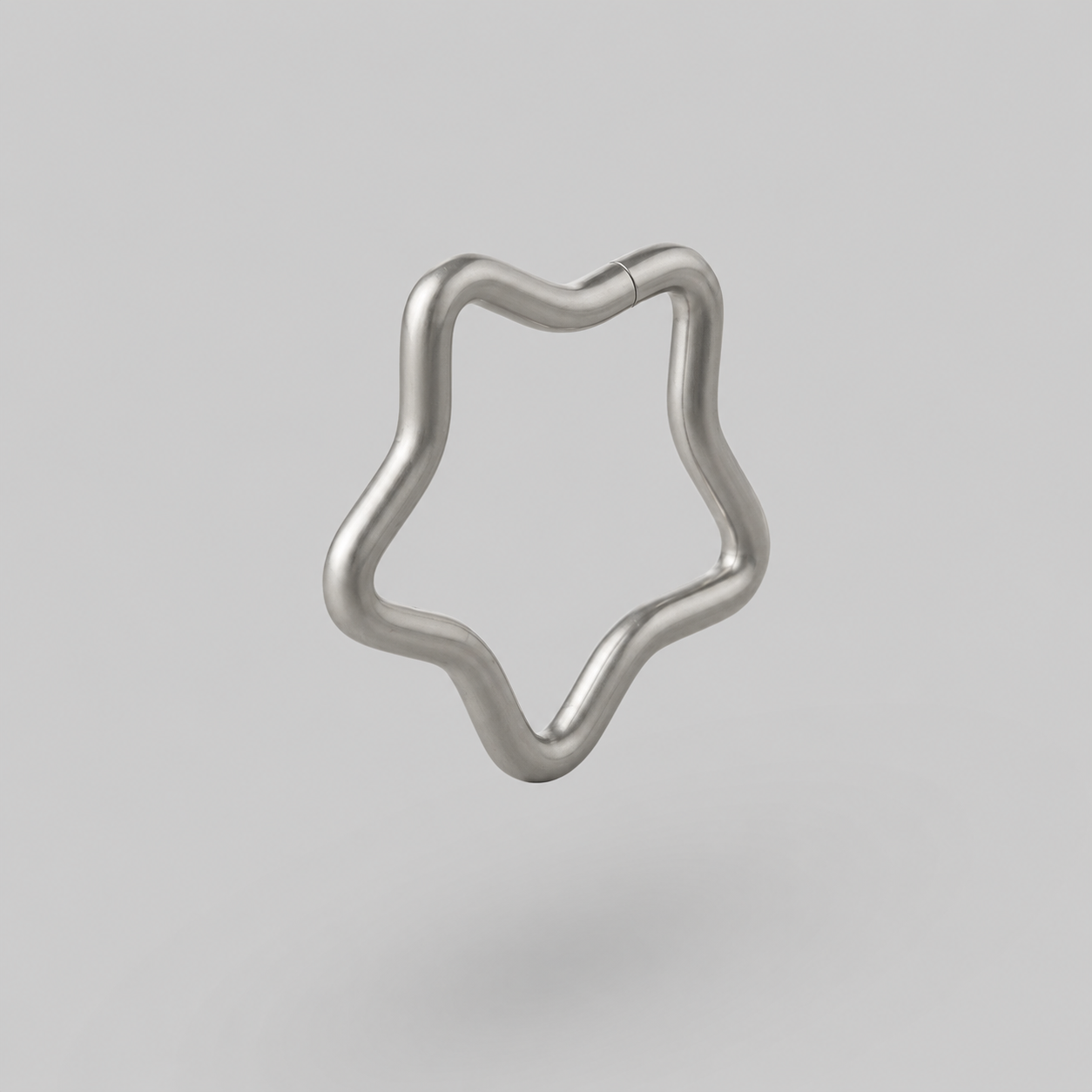 Star Shape Hinged Segment Ring in Silver - Titanium