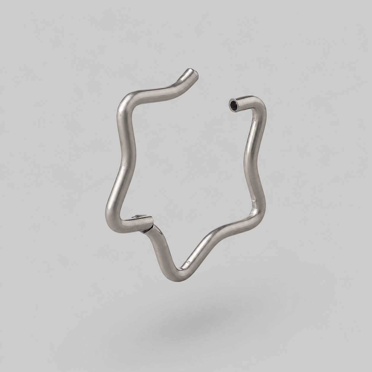 Star Shape Hinged Segment Ring in Silver - Titanium