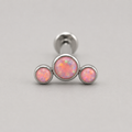 Triple Curved Light Pink Opal CZ Gem Labret - Titanium - Camden Body Jewellery