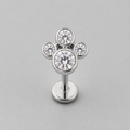 Dog Paw Clear CZ Labret - Titanium - Camden Body Jewellery