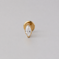 Oval Clear CZ Labret in Gold - Titanium - Camden Body Jewellery