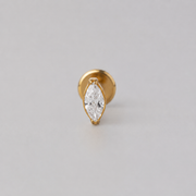 Oval Clear CZ Labret in Gold - Titanium - Camden Body Jewellery