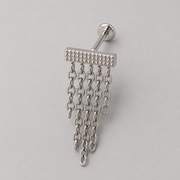 Drape Chain Dangle Labret in Silver - Titanium - Camden Body Jewellery
