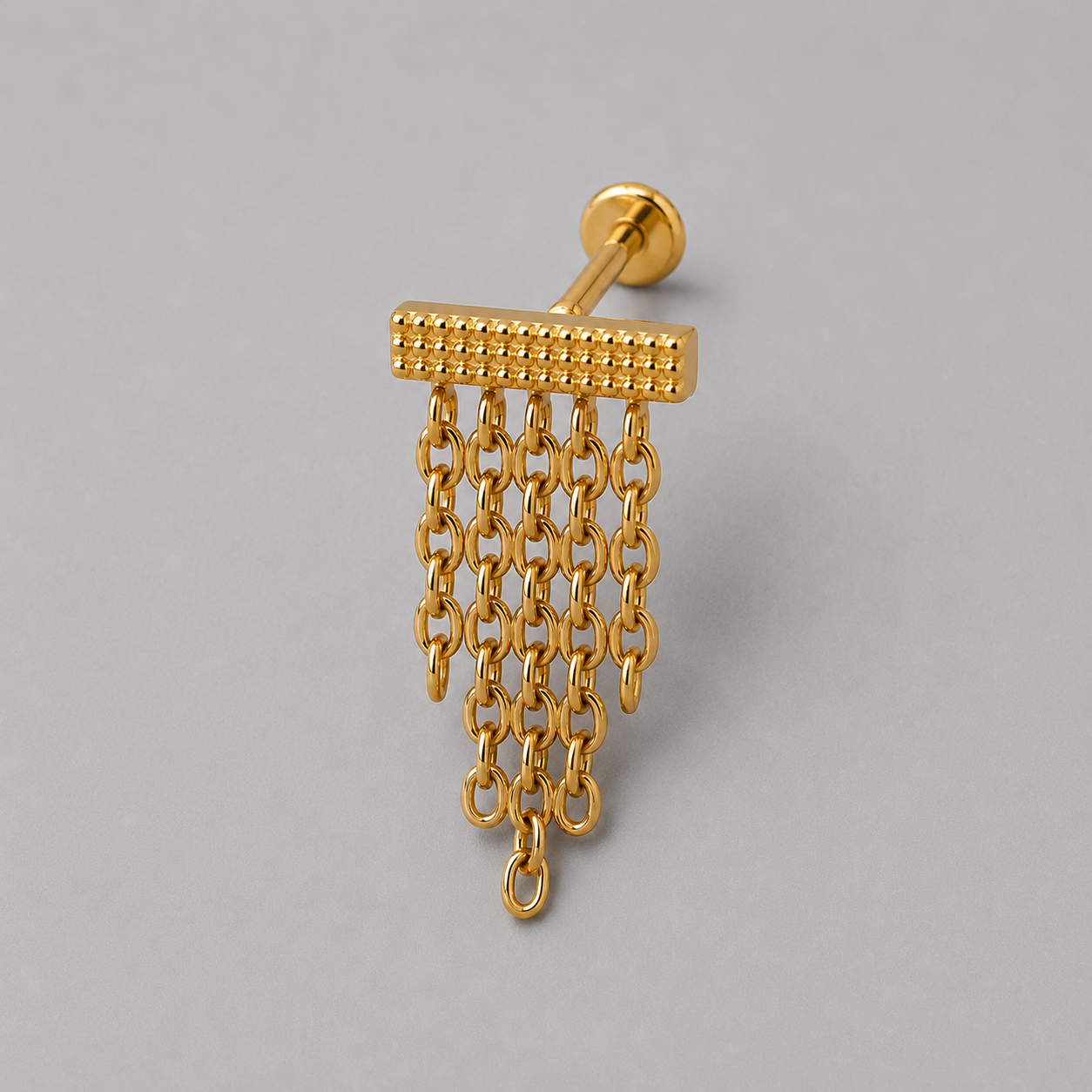 Drape Chain Dangle Labret in Gold - Titanium