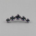 Five Curved VM CZ Gem Labret - Titanium - Camden Body Jewellery