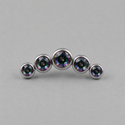 Five Curved VM CZ Gem Labret - Titanium