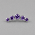 Five Curved Purple CZ Gem Labret - Titanium - Camden Body Jewellery