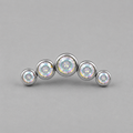 Five Curved AB CZ Gem Labret - Titanium - Camden Body Jewellery