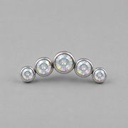Five Curved AB CZ Gem Labret - Titanium
