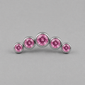 Five Curved Pink CZ Gem Labret - Titanium - Camden Body Jewellery