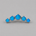 Five Curved Blue Opal Gem Labret - Titanium - Camden Body Jewellery