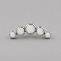Five Curved White Opal Gem Labret - Titanium - Camden Body Jewellery